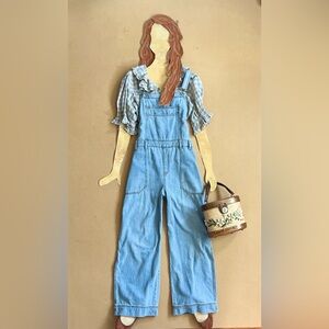 NWT Universal Thread -  Women's Wide Leg Denim Overalls- Light Wash sz 14